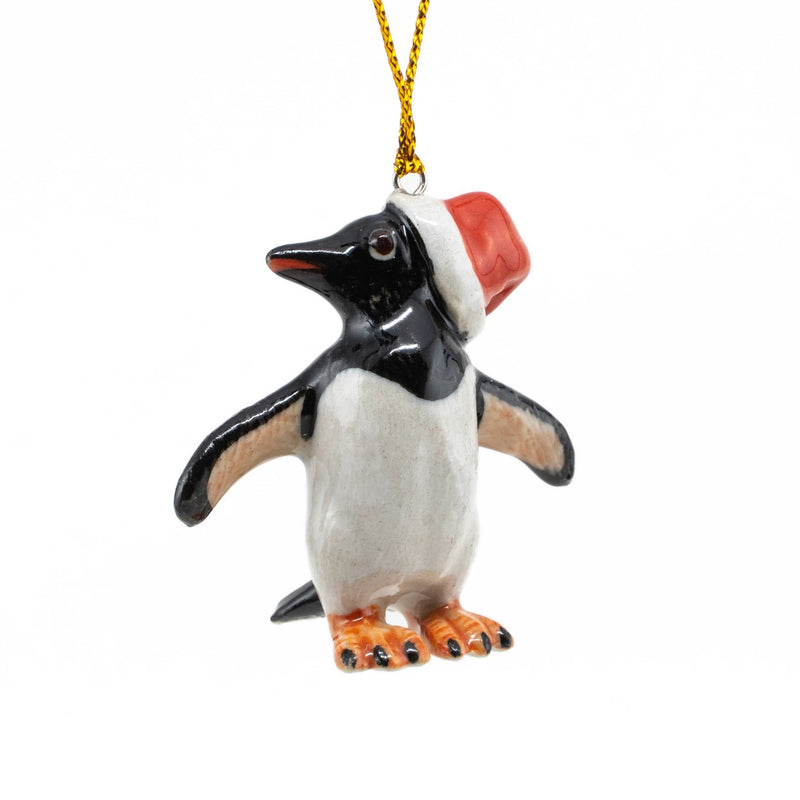 Gentoo Penguin Porcelain Penguin Christmas Ornament (1  1/4" Tall)