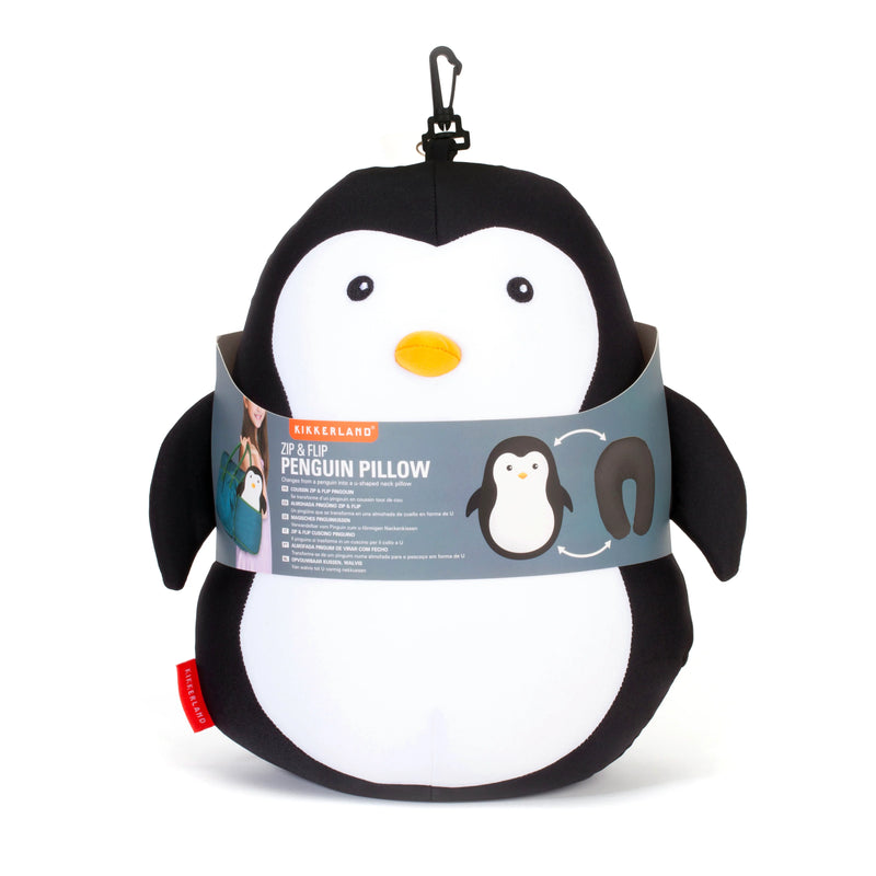 Penguin Zip & Flip Travel Pillow (12" Tall