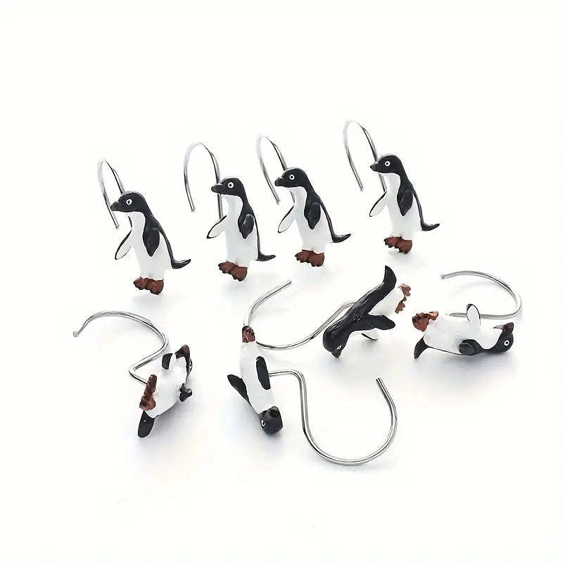 Penguin Shower Curtain Hooks (12 per set)