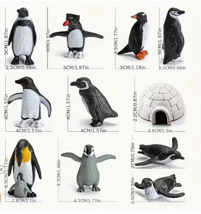 Assorted Penguin Figurines (10 various penguin species)