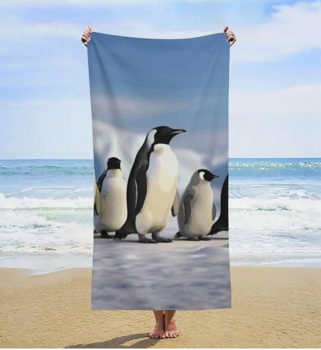 Emperor Penguins Beach Towel (35" x 70")