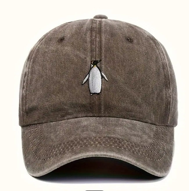 Penguin Baseball Hat (adult / adjustable) Sky Blue, Dark Blue, Pink or Brown