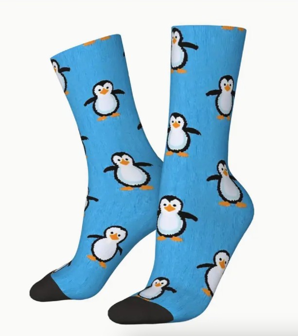 Cute Penguins Frolic Socks (Size 9-11)