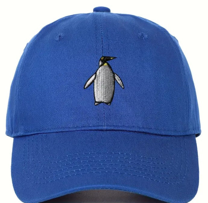 Royal Blue Penguin Baseball Hat (Adult Adjustable)