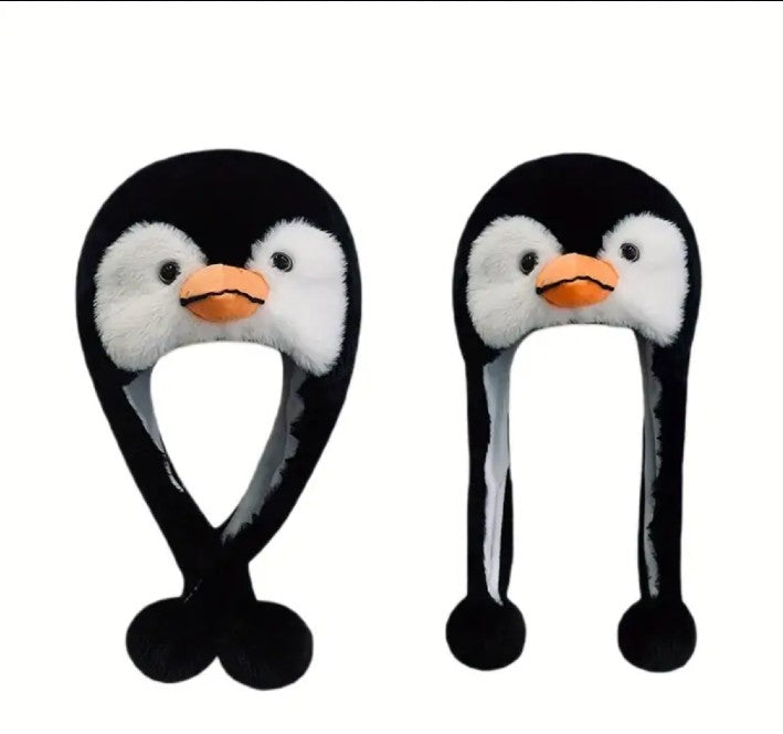 Fuzzy Penguin Plush Winter Hat (Adult / Kids) – Penguin Gift  display picture 3