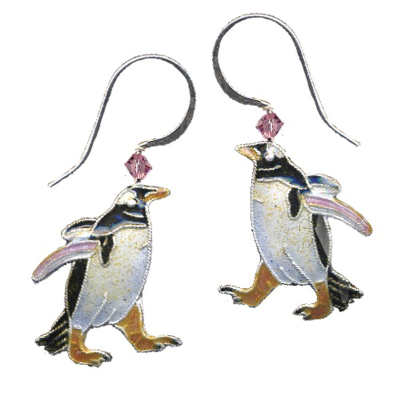 Gentoo Penguin Cloisonne Earrings