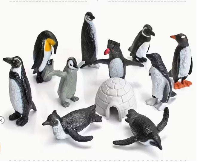 Assorted Penguin Figurines (10 various penguin species)