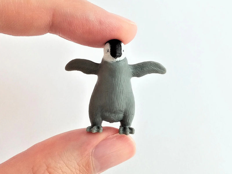Emperor Penguin Chick Rubber Mini Figurine (1" tall)