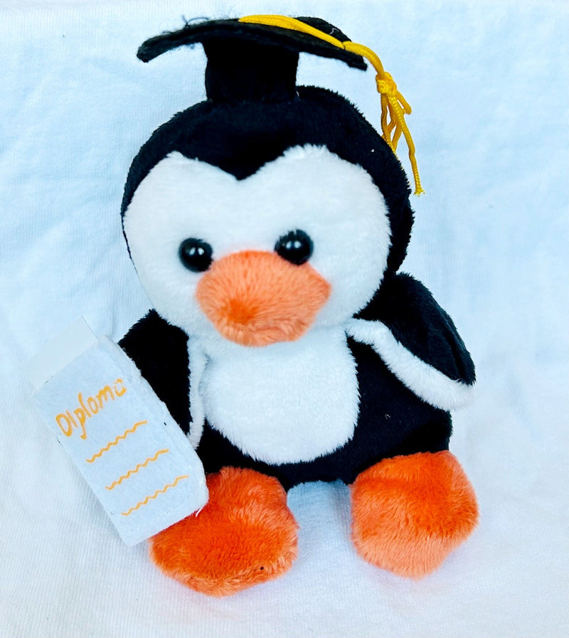 Petey Graduation Penguin Plush with Diploma (5" Tall)