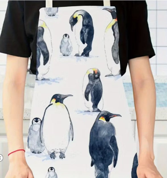 Emperor Penguin Linen Kitchen Apron