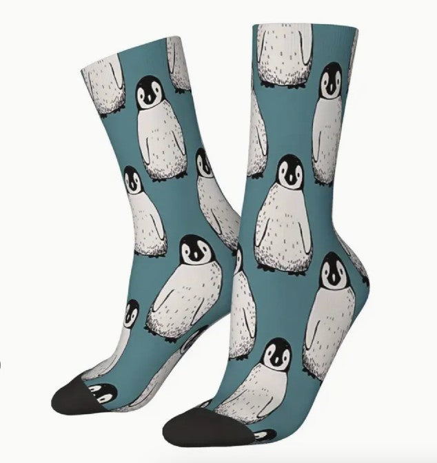 Fuzzy Penguin Chick Socks (Womens 9-11)