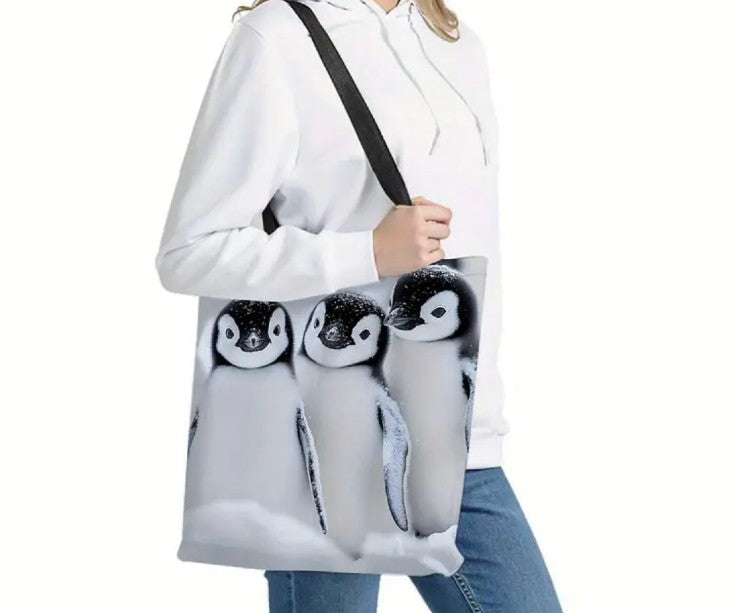 Penguin Chicks All-Weather Shopping Tote Bag (15" x 13" x 5")