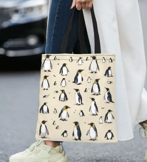 Penguins All-Over Shopping Tote Bag (16" x 14" x 5")