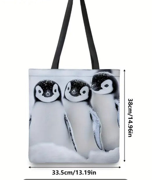 Penguin Chicks All-Weather Shopping Tote Bag (15" x 13" x 5")