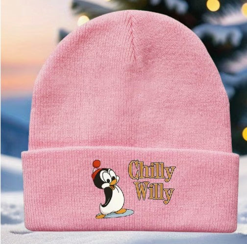 Chilly Willy Knit Beanie (Blue, Pink or Black)
