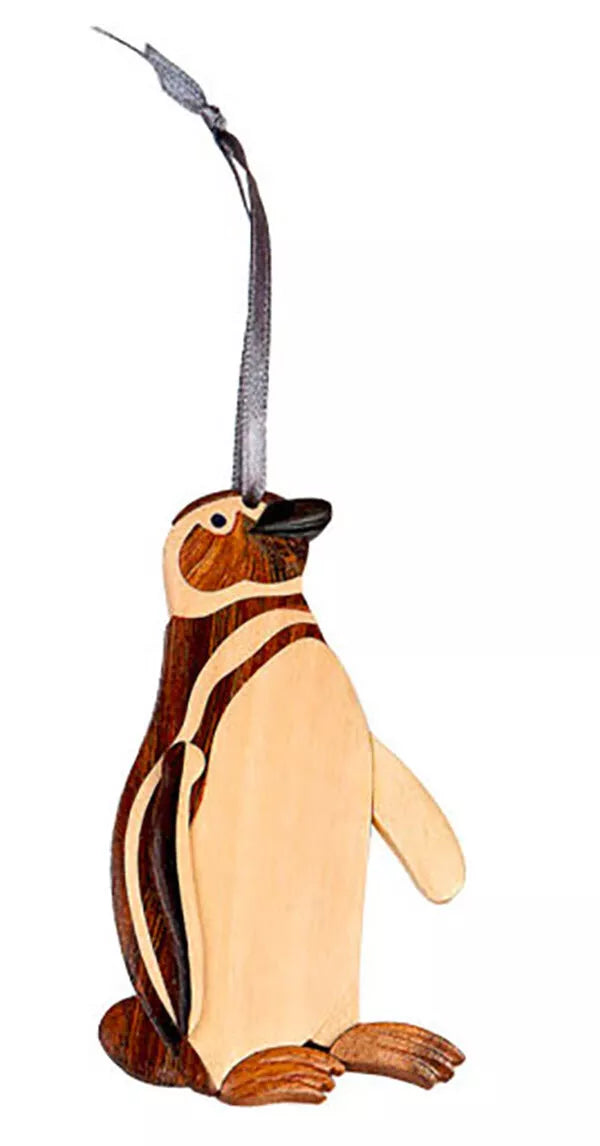 Penguin Double-Sided Wood Ornament (4" Tall)