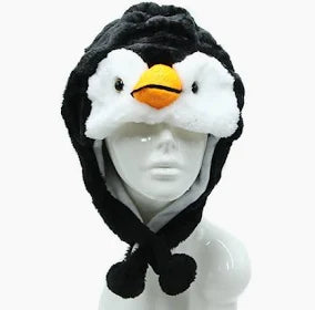 Fuzzy Penguin Plush Winter Hat (Adult / Kids)