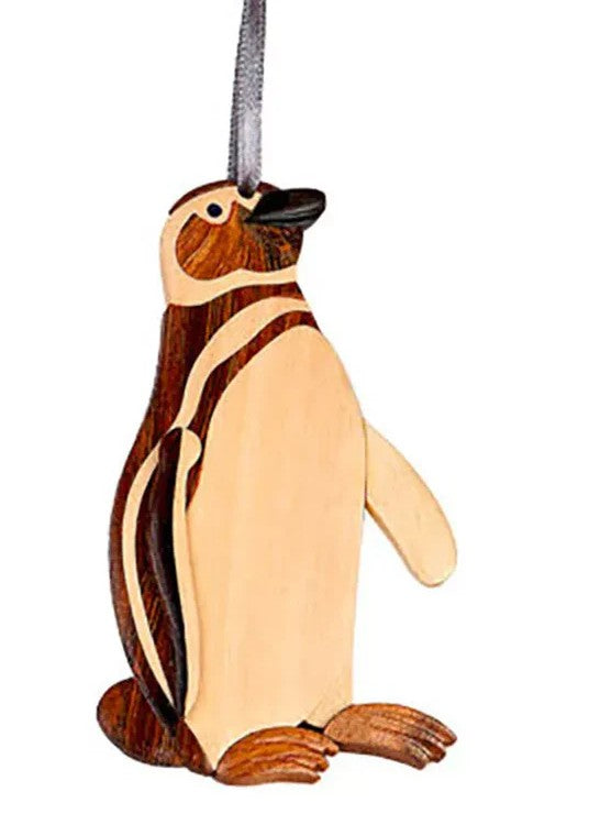 Penguin Double-Sided Wood Ornament (4" Tall)