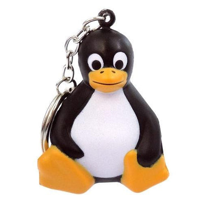 Tux sitting stress penguin key chain keychain