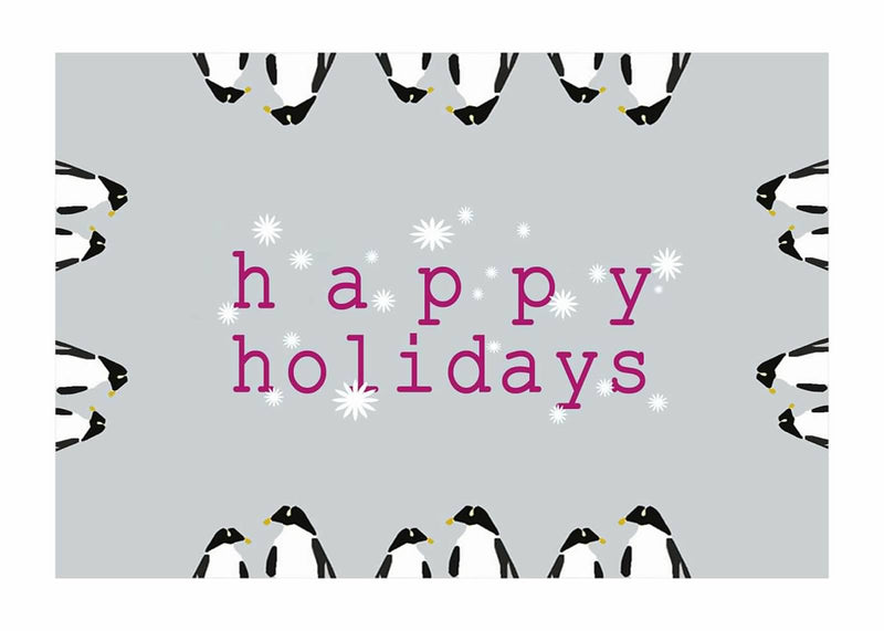 Happy Holidays All Around Penguins Card (5" x 7")