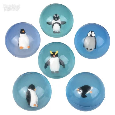 7 Different Penguins Rubber Ball (1 1/2" diameter)
