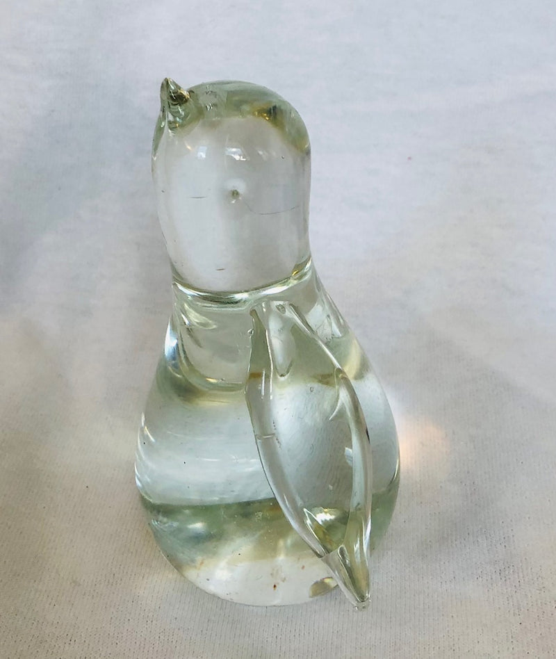 Solid Glass Penguin Figurine (4" Tall)