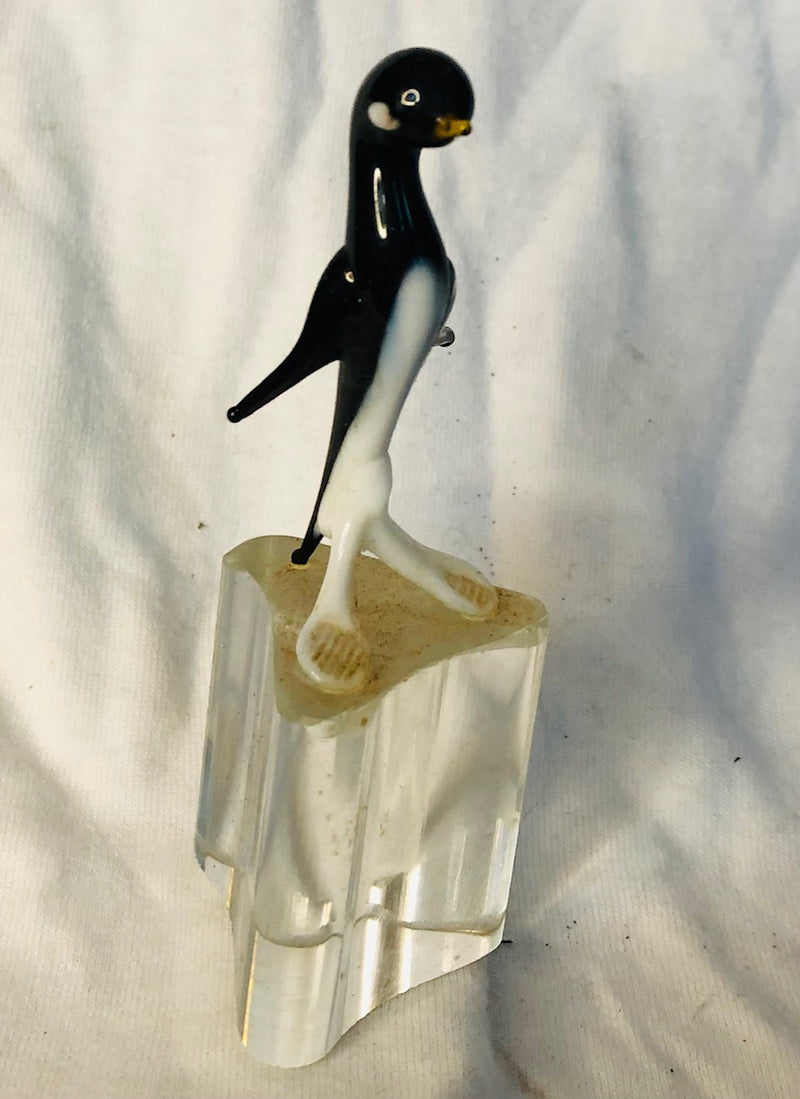 Long Tall Penguin on Glass Base (4" Tall)