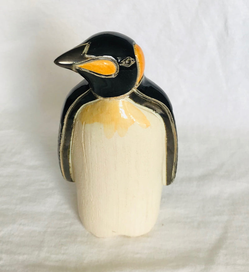 Solid Resin Hand Painted Penguin Figurine (5" Tall)