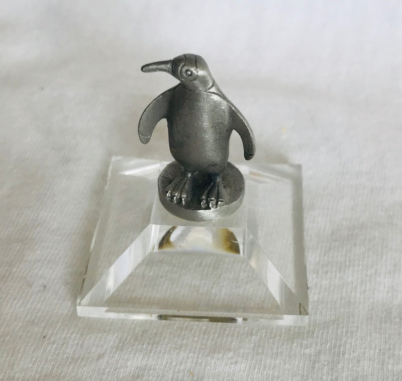 Pewter Penguin Figure on Plastic Base (1 1/2" Tall)