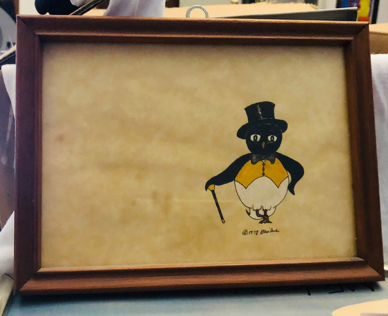 Tux and Tail Penguin Art Framed (6" x 4")