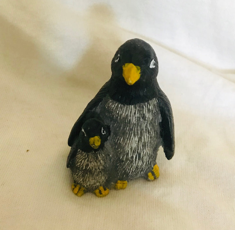 Mom and Baby Penguin Figurine (3" Tall)