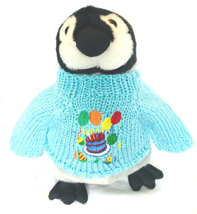 Penguin Plush Stuffed Animal Birthday Happy Cake Gift