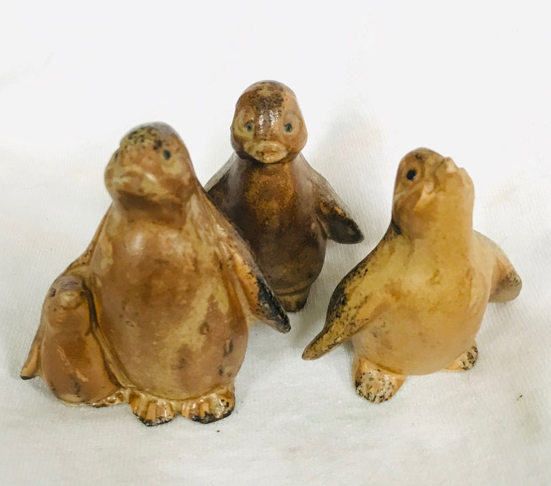 Brown Penguins Ceramic Trio (2" Tall)