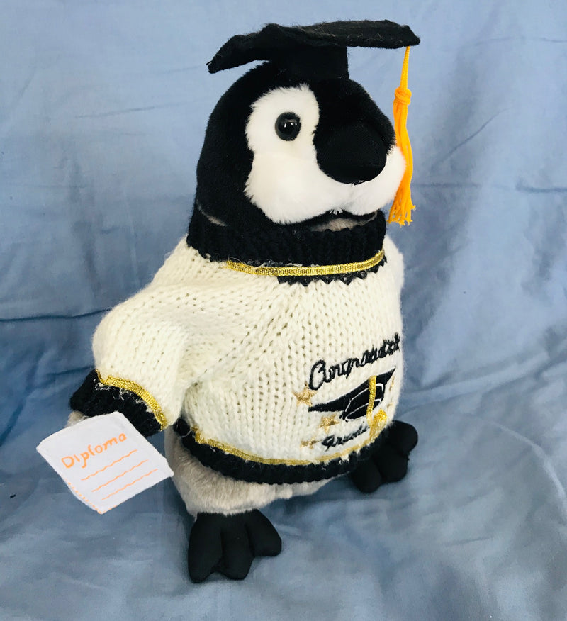 Penguin Graduate Congratulations with Diploma Plush (10" Tall)