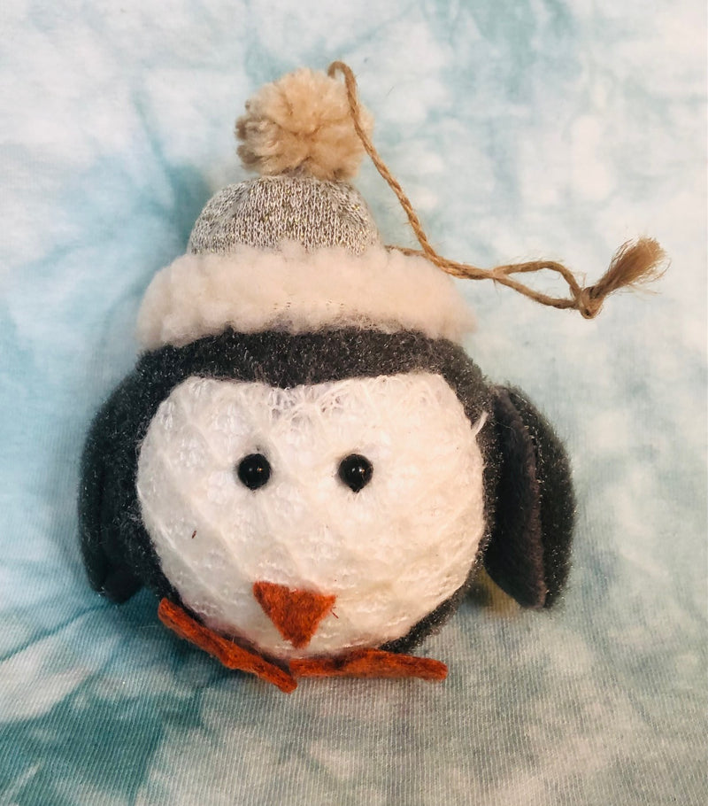 Craft Penguin Round Fabric Ornament (3 1/2" Tall)