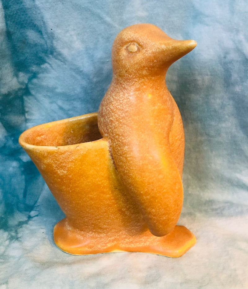 Hand Crafted Ceramic Penguin Vase (6" Tall)