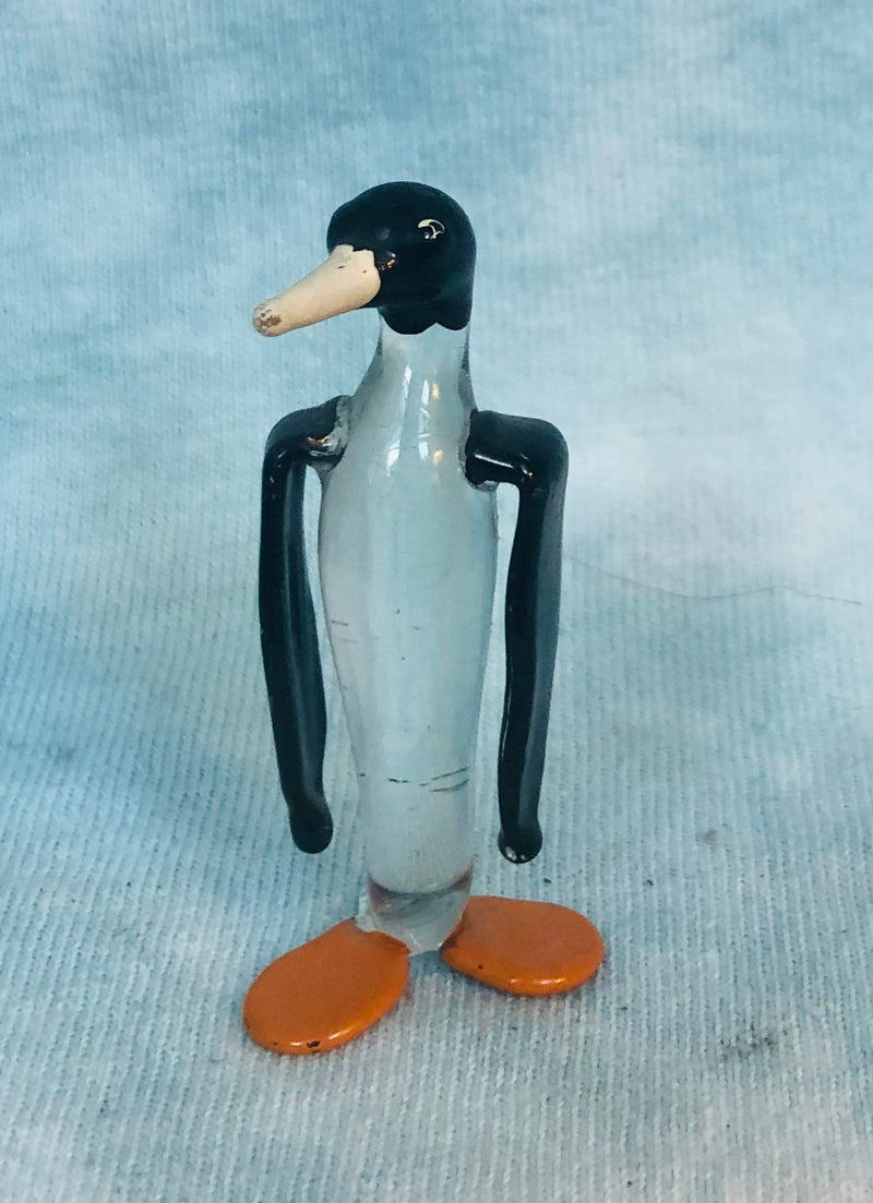 Square Shoulders Glass Penguin Figurine (2" Tall)
