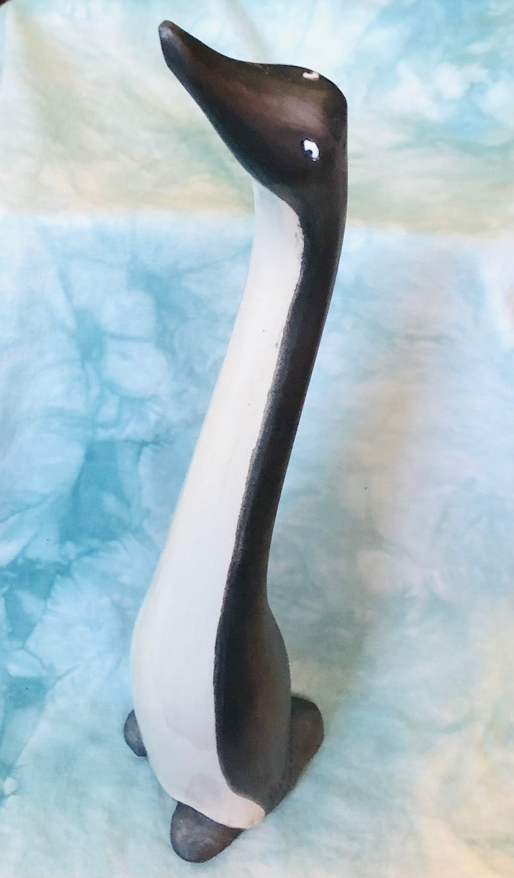 Longneck Penguin Art Sculpture - Artist signed (18" Tall)