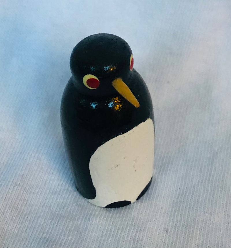 Hand Crafted Wood Penguin Thimble (2" Tall)