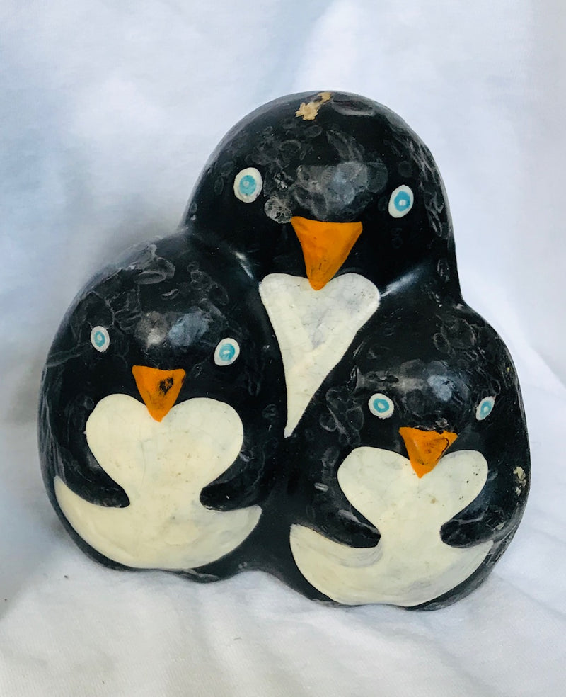 Penguin Trio Wax Candle (5" Tall)