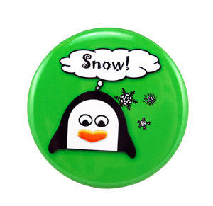 Think Snow Penguin Button
