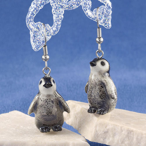Penguin Porcelain Earrings Baby Chick Dangle Gift