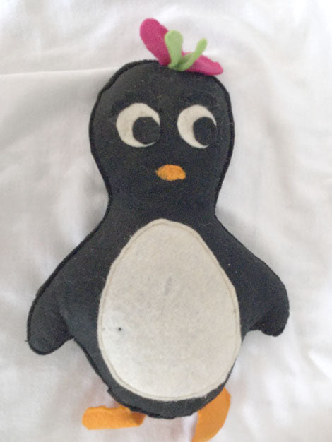 Hand Crafted Felt Penguin Plush (8" Tall)