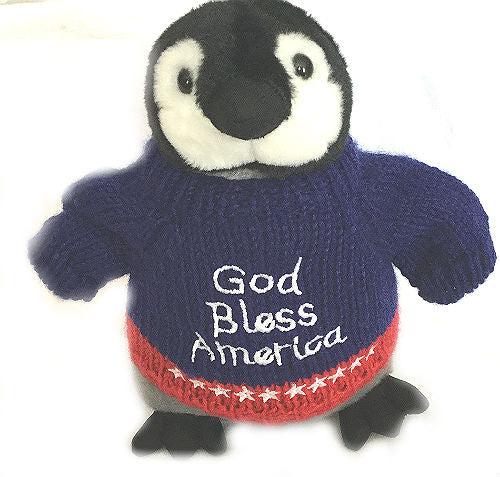 God Bless America Penguin Plush (10" Tall)