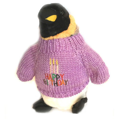 Penguin Plush Stuffed Animal Happy Birthday Candles Gift