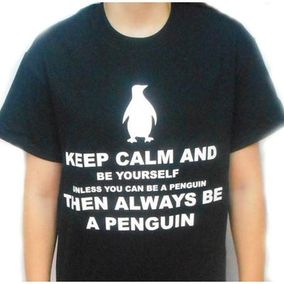 Penguin T-Shirt Tee Funny Humor Keep Calm Gift
