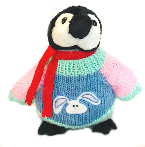Easter Bunny Penguin Plush with Scarf (10" Tall)