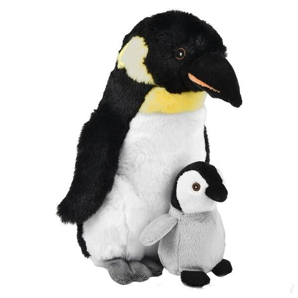 Emperor Penguin Mom & Chick Plush (10" Tall)