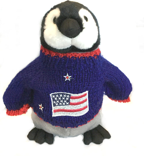 Penguin Plush Patriotic 4 of July Independence Day Flag USA Stuffed Animal Toy Gift memorial Veterans