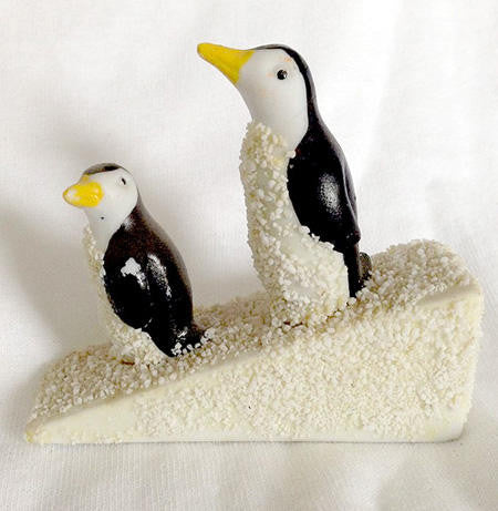 Penguins On Snowy Ramp Figurine (4" Tall)